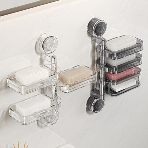 Imega Wall Mount Soap Dish Plastic Rectangular Self Drain Bathroom Soap Box - Product Image 1