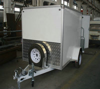 Remorque de transport fermée en fibre de verre GW avec porte arrière à rampe, dimensions 10x6x6, charge utile maximale 750 kg