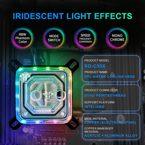 Socooler SO-C55X-INTEL tête de refroidissement par eau d'ordinateur haute Performance têtes de refroidissement par eau CPU Premium pour boîtiers d'ordinateur de jeu - Product Image 6