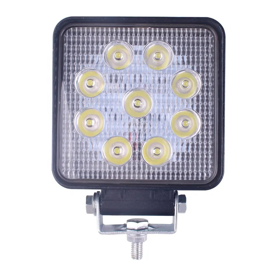 Vehicle Light 55ミリメートルスクエア防水9LED 27W 12V 24V 4 × 4 Car Truck Trailer Tractor Forklift Boat LED Work Light