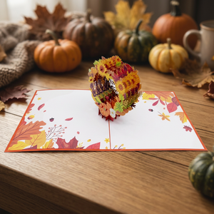 Carte pop-up 3D tendance, best-seller, design personnalisé, fleur en papier faite à la main, couronne de Thanksgiving et du Nouvel An chinois - Product Image 4