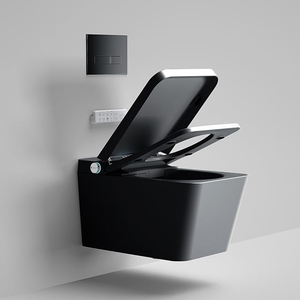 2025 mới hiện đại màu đen vuông tự động cảm biến Đỏ bừng thông minh treo tường nhà vệ sinh thông minh với sưởi ấm ghế CHẬU VỆ SINH vòi nước - Product Image 4