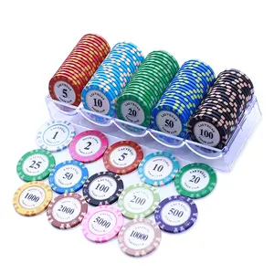 Wholesale double sides printed 40mm 14g clay poker chips