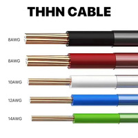 Harga Pabrik Kabel Listrik Bangunan Tembaga 600V AWG 4/0 3/0 2/0 1/0 1 2 4 THHN THWN