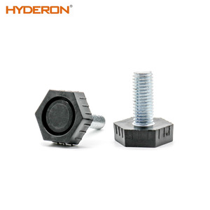 Patas Ajustables Hyderon Negras con Vástago Roscado Hexagonal de Plástico, Accesorios de Nivelación para Muebles - Product Image 1