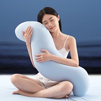 Oreiller de corps en forme de gousse de pois pour un sommeil profond, soutien lombaire enveloppant pour les jambes, oreiller de maternité multifonctionnel en coton tricoté
