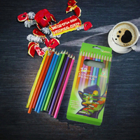 Ensemble de crayons de couleur macaron en bois HB Standard 12 couleurs pour enfants 18*0.6CM Logo personnalisable