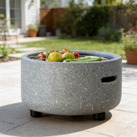 Brasero en fibre de verre pour l'extérieur, brasero rond haut de gamme pour villa extérieure, table de brasero autoportante