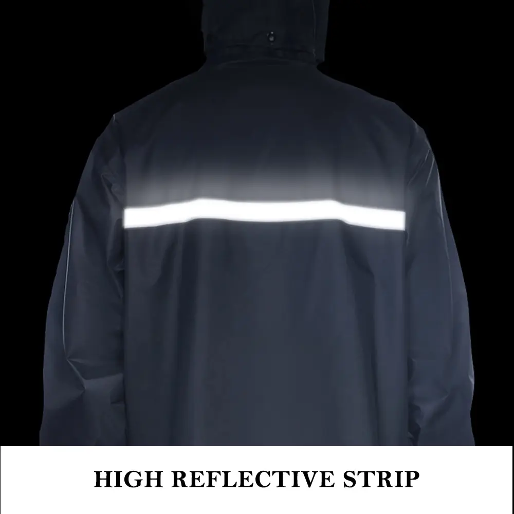 Высокое качество видимость на заказ для езды на открытом воздухе Дождевик куртка брюки 100% водонепроницаемый дождевик одежда с логотипом ПВХ полиэстер