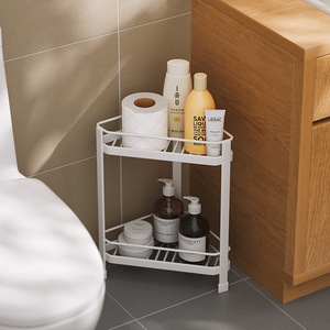Cross-border exclusive bathroom storage rack, no-drill floor-standing tripod storage rack, corner and <b>gap</b> toilet storage rack - Product Image 3