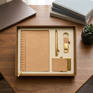 Coffret Cadeau Luxe en Cuir 4 Pièces – Boîte Promotionnelle d'Affaires avec Agenda, Porte-Cartes, Stylo et Porte-clés – Logo Personnalisé - Product Image 3