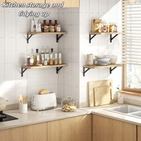 Étagères murales flottantes en bois pour épices et présentoirs, quatre niveaux multifonctionnels pour cuisines et salons