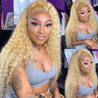 Großhandel Spitzenperücke Echthaarperücken Sehr Lang 30 40 Zoll Blond 613 Deep Wave Frontal Lace Wig Echthaar 13X6