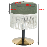 Tabouret de rangement rond avec coussin en tissu, garniture à franges, couvercle amovible, meubles pour salon, chambre à coucher, entrée