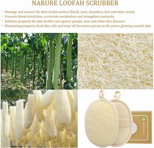 Éponges en <span class=keywords><strong>luffa</strong></span> naturelles, exfoliantes pour le corps, gants de bain doux avec tissu éponge pour la douche et le spa - Product Image 2