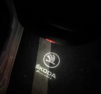 Projecteur LED de porte Skoda avec logo, lumière de courtoisie d'ambiance, Plug and Play
