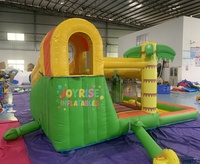 Nouveau château gonflable Dino avec toboggan et piscine, combo château sauteur et piscine à thème dinosaure
