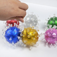 Balle sensorielle colorée anti-stress écologique en perles, jouet souple à presser avec paillettes dorées, cadeau unisexe pour enfants de 5 à 7 ans