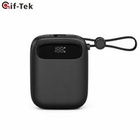 Batterie externe Li-Polymère 10000mAh avec câble Type-C intégré, charge rapide 20W, chargeur de voyage portable