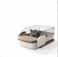 Bac à litière automatique haute capacité pour chat avec capteurs de sécurité, en acier inoxydable, anti-odeur, facile à nettoyer, écologique, pour les foyers multi-chats