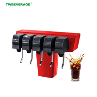 Fontaine à soda post-mix intégrée en acier inoxydable avec corps rouge, distributeur de cola, ensemble personnalisé avec refroidisseur de carbonatation