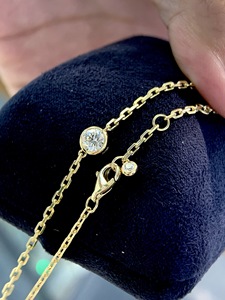 Xinfly 18K Solid Gold 0.41ctw Natural Diamond <b>Bubble</b> Bracelet | Bezel Set Diamond Charm Bracelet for Women | AU750 - Product Image 2