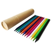 Set de papeterie scolaire écologique 7 "12 pièces Set de crayons de couleur Lapis De Cor pour dessin en plastique