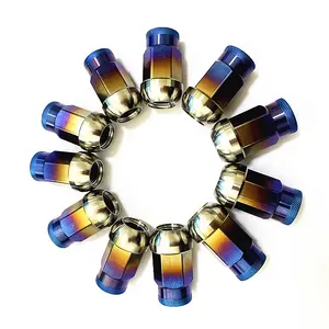 Baut kunci roda mobil balap, M12 M14 Hub baja Titanium Aloi Spike roda Lug Nut