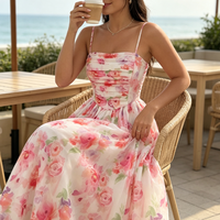 Robe corset moulante sans bretelles à imprimé floral estival, élégante et tendance, idéale pour les soirées et les fêtes