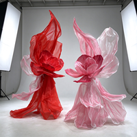 Fleur géante en tissu organza de luxe Y-070, grande fleur artificielle faite à la main pour la décoration de la scène de mariage