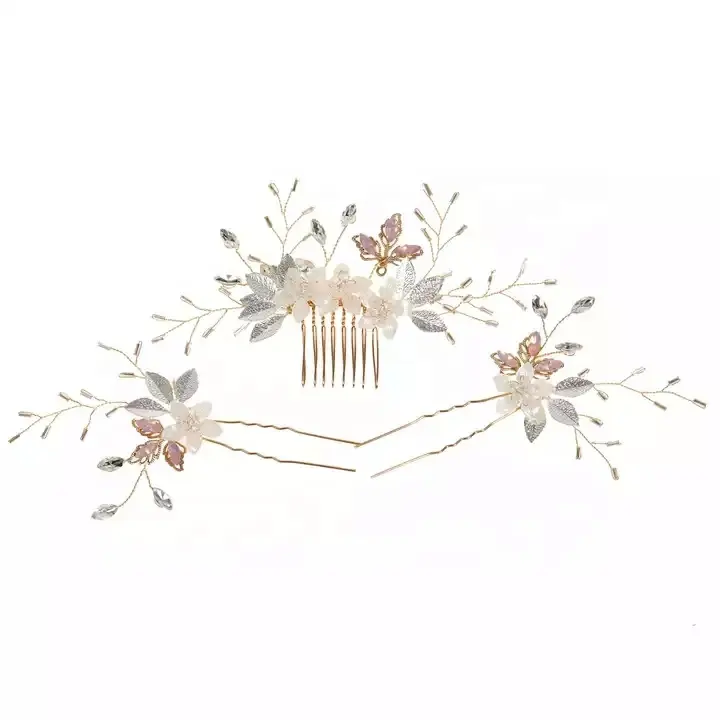 PDANY Factory jepit rambut pernikahan jepit rambut berlian buatan tangan kristal pengantin klip rambut Tiara untuk wanita