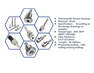 High Quality Customized Thermowell Stainless Steel 316 <strong>Sensor</strong> Housing M14 CNC Broached Water <strong>Sensor</strong> - Product Image 3