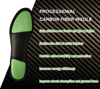 Semelles de chaussures en fibre de carbone PU Poron avec soutien de la voûte plantaire, antidérapantes, désodorisantes, absorbant les chocs, soulagement de la fasciite plantaire, semelles de sport