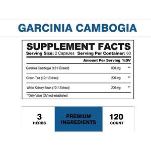 Capsules de Garcinia Cambogia 3 en 1 de qualité supérieure Extrait de haricot blanc au thé vert pour la gestion du poids Soutien énergétique - Product Image 2