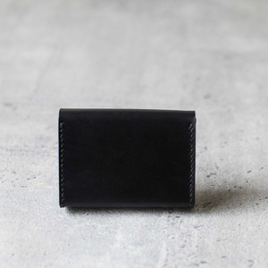 Porte-cartes en cuir en gros, porte-cartes de visite noir minimaliste style coréen, porte-carte d'identité à bouton-pression - Product Image 4