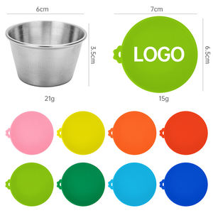 Platos para Salsas Reutilizables a Prueba de Fugas S021 al por Mayor, Mini Plato con Tapa de Silicona y Acero Inoxidable para Sazonar y Sumergir - Product Image 6