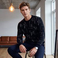 Pull jacquard géométrique en mélange de laine pour homme – Qualité supérieure, décontracté et élégant pour le bureau, tricot anti-plis, chaud pour l'hiver – Vente en gros
