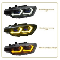 Ensemble de phares LED de style 2023 Plug and Play pour BMW Série 3 F30 F35 2013-2018, phares LED améliorés jaunes et blancs avec DRL