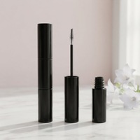 Flacon de mascara double tête 4 ml, double cavité, noir brillant, vide, pour sourcils et cils