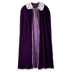 Promotionele halloween volwassen blauwe koning prins lange cape mantel cape- 0042