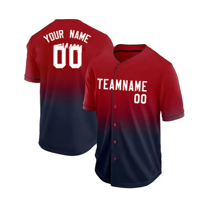 Produtos por atacado de melhor qualidade com impressão por sublimação de camisas de beisebol personalizadas, uniforme de beisebol personalizado