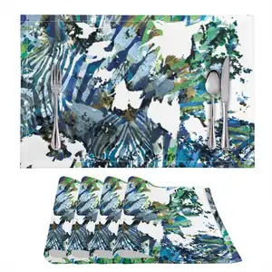 Benutzer definierte Kunst Multi Color Abstract Kreative Graffiti Druck Design Polyester Papier Tisch läufer und Tischs ets für Weihnachten