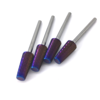 Fraise conique à extrémité plate en carbure pour lime à ongles électrique, manucure, nettoyage des cuticules et ponçage des pointes d'ongles en acrylique