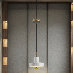 <b>Modern</b> Adjustable Height Pendant <b>Lights</b> with Wabi-sabi Marble Stone for Kitchen Island & Bedroom <b>Ceiling</b> - Product Image 4