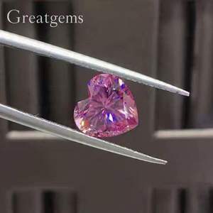 Piedra preciosa suelta de corte de corazón de moissanita rosa, calidad AAA Premium para la fabricación de joyas. - Product Image 2