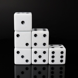 Dados acrílicos de esquina recta para juegos educativos o de casino, 6d, <span class=keywords><strong>25mm</strong></span>, blanco, punto negro, fabricante profesional, venta al por mayor - Product Image 2
