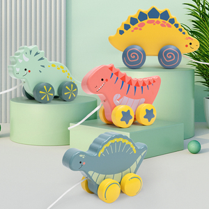 <strong>Wooden</strong> Cartoon Animal Dinosaur Montessori Rope <strong>Along</strong> Shape Toy Early Educational Creative Kid <strong>Push</strong>/pull Toys <strong>Walkers</strong> - Product Image 2