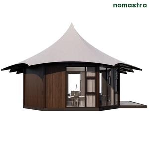Carpa de Pared de Cristal con Estructura de Acero Prefabricada para Aldeas Glamping, Carpa de Lujo con Entrada de Cristal, Centro de Servicios para Resorts de Lujo - Product Image 5