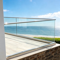 Rampe d'escalier en aluminium et verre, design moderne, fabrication OEM, verre trempé de sécurité, garde-corps intérieur/extérieur