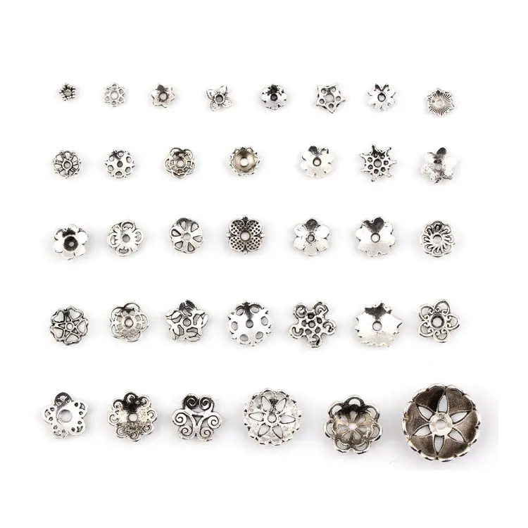 Hot sale tibetan silver alloy DIY Flower Bead Caps For Necklace Bracelet
